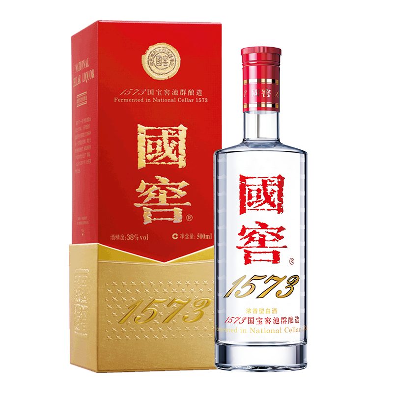 泸州老窖 国窖1573 浓香型白酒 38度 500ml*1 单瓶装 年份随机