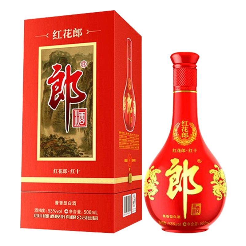 郎酒 红花郎（10）陈酿 53度 高度白酒500ml*1单瓶装
