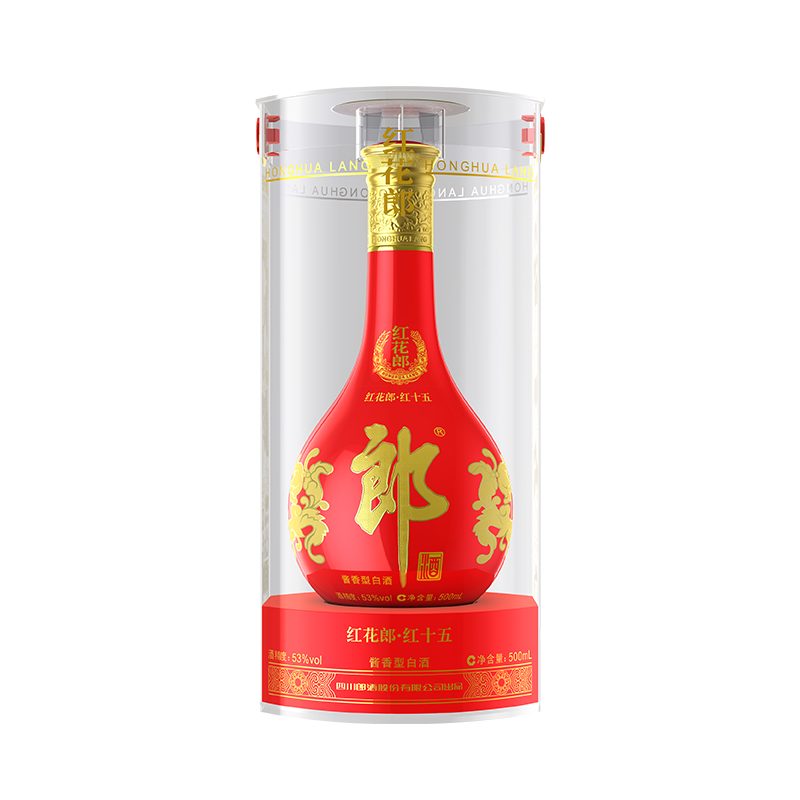 郎酒 红花郎十五（红花郎15）53度500ml单瓶装酱香型白酒 婚庆喜宴